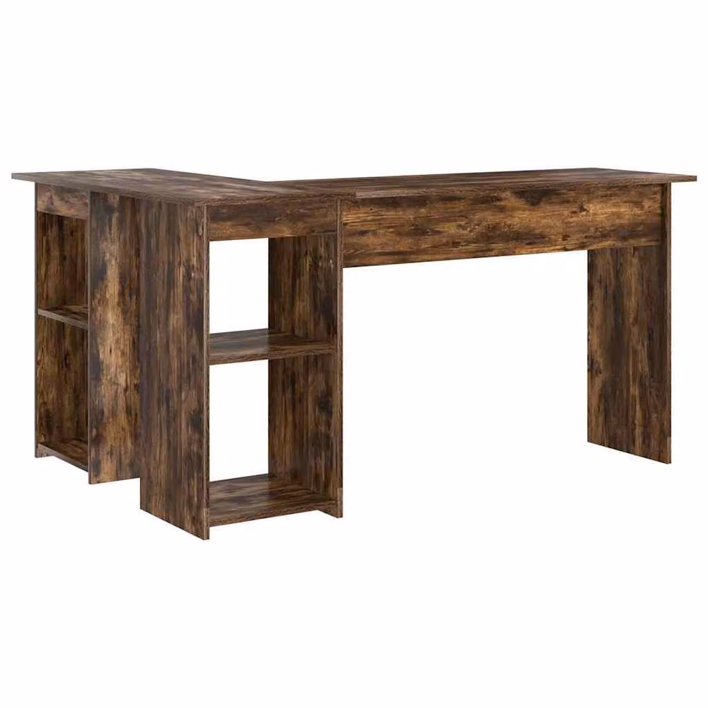 Berkfield Home Smoked Oak Corner Computer Desk in Brown – 6