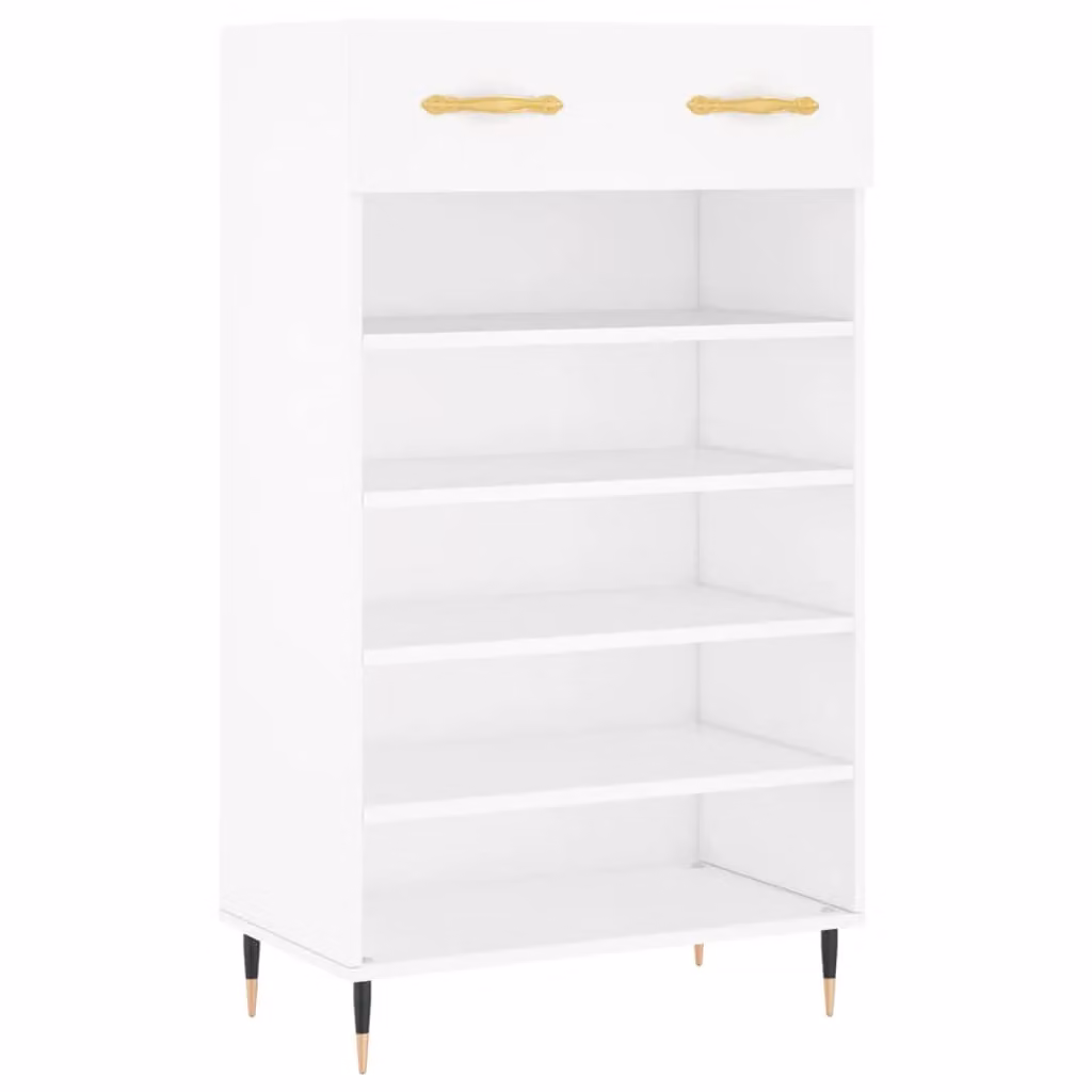 Berkfield Home White Industrial Shoe Cabinet with Internal Shelves and Drawers W/D/H: 60 x 35 x 105 cm – 2