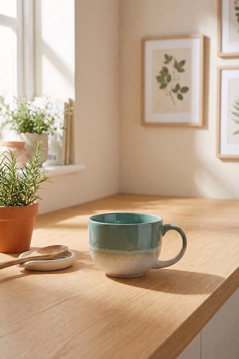 Scandi Home Set of 2 Mint Green Ceramic Mugs, 720ml – 2
