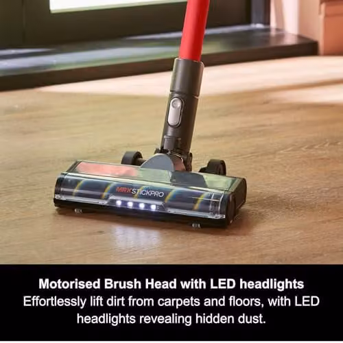 Morphy Richards MRXSTICKPRO Intelliclean Cordless Vacuum Cleaner with 3L Self-Empty Station, Grey/Red – 5