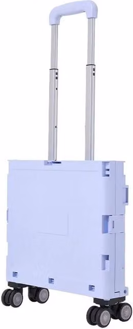 VOGREX 45L Foldable Wheeled Shopping Storage Crate with Lid in Purple