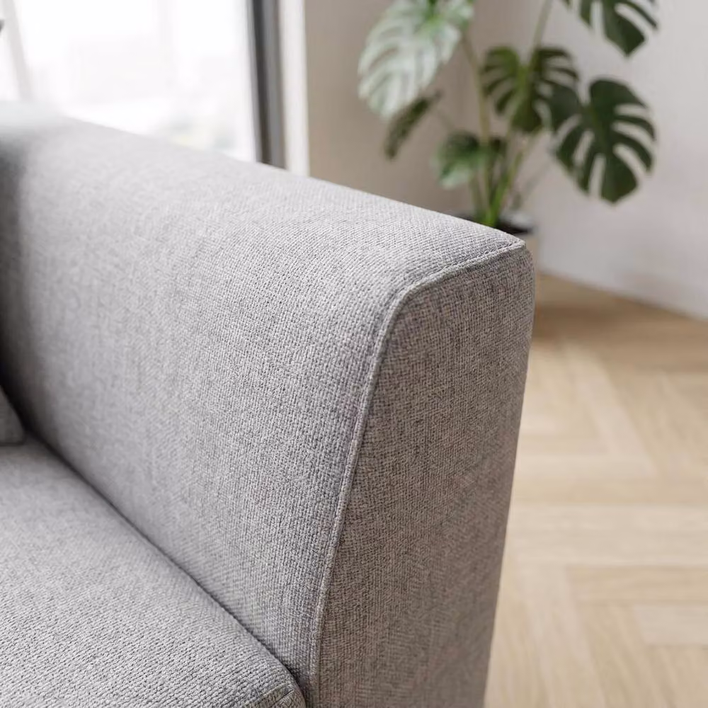 Abakus Direct Tokyo Modular Reversible Corner Sofa in Light Grey Brushed Tweed Fabric with Deep Seat – 2