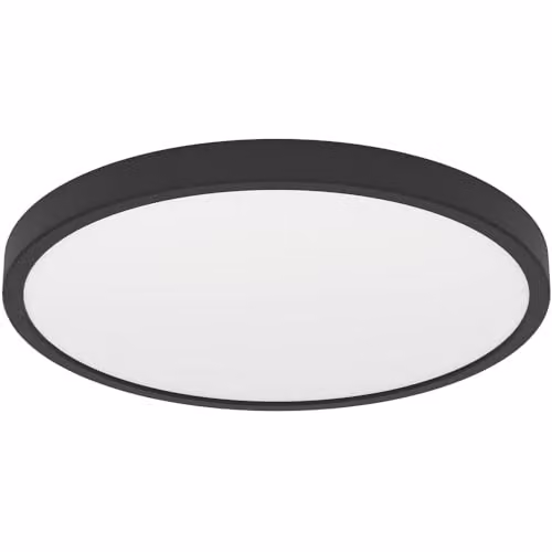 Loops Modern Round Black LED Ceiling Light with E14 Bulb Included – 1