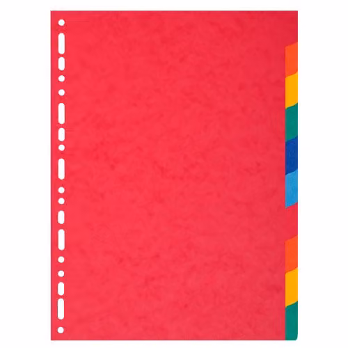 Exacompta Nature Future Multi-Coloured 10-Part Dividers for A4 Documents, 225gsm FSC-Certified Pressboard