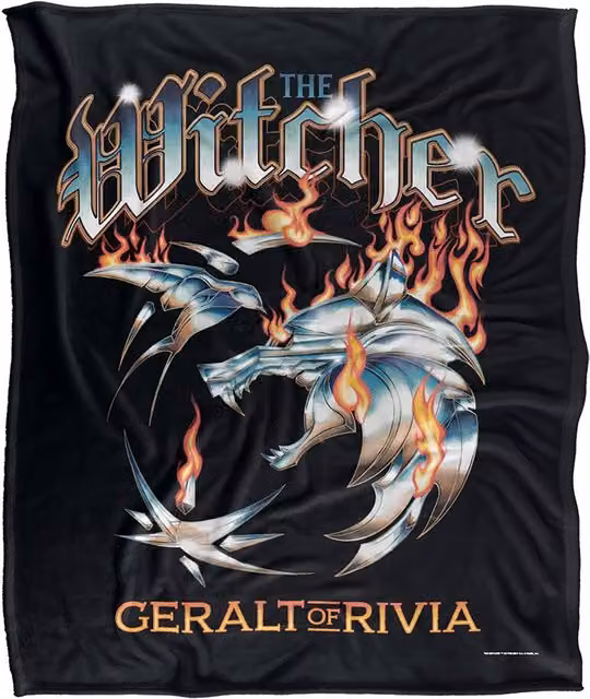 The Witcher Heavy Metal Geralt Of Rivia Soft Microfibre Fleece Throw Blanket, Multicolour, W: 152 cm, D: 127 cm – 6