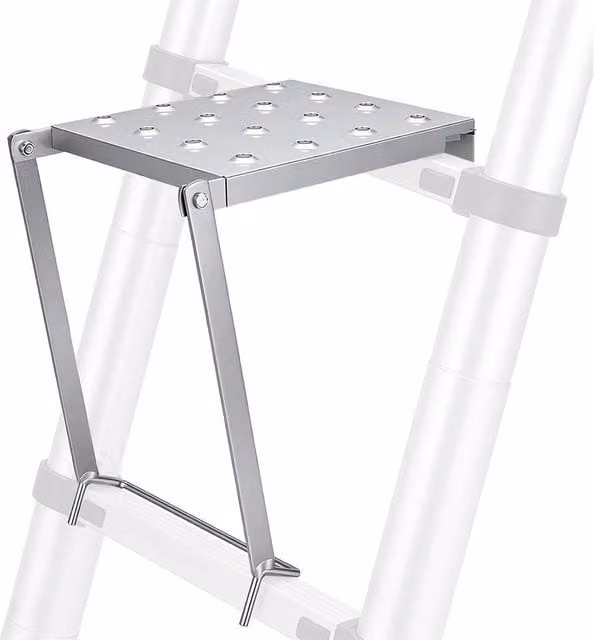 VOGREX Work Platform System Ladder Stand for Electricians and Painters, Silver – 1