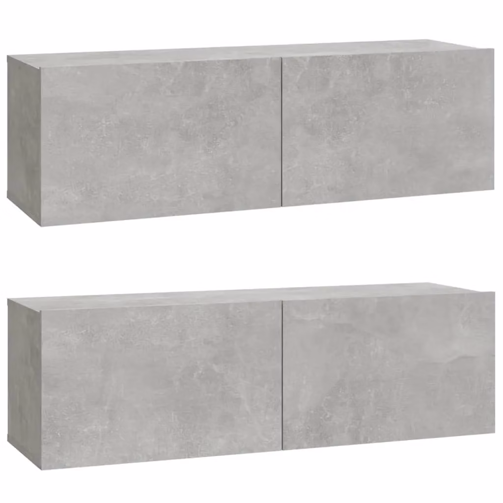 Berkfield Home Wall TV Cabinets, 2 Piece, Concrete Grey, W/D/H: 100 x 30 x 30 cm – 2