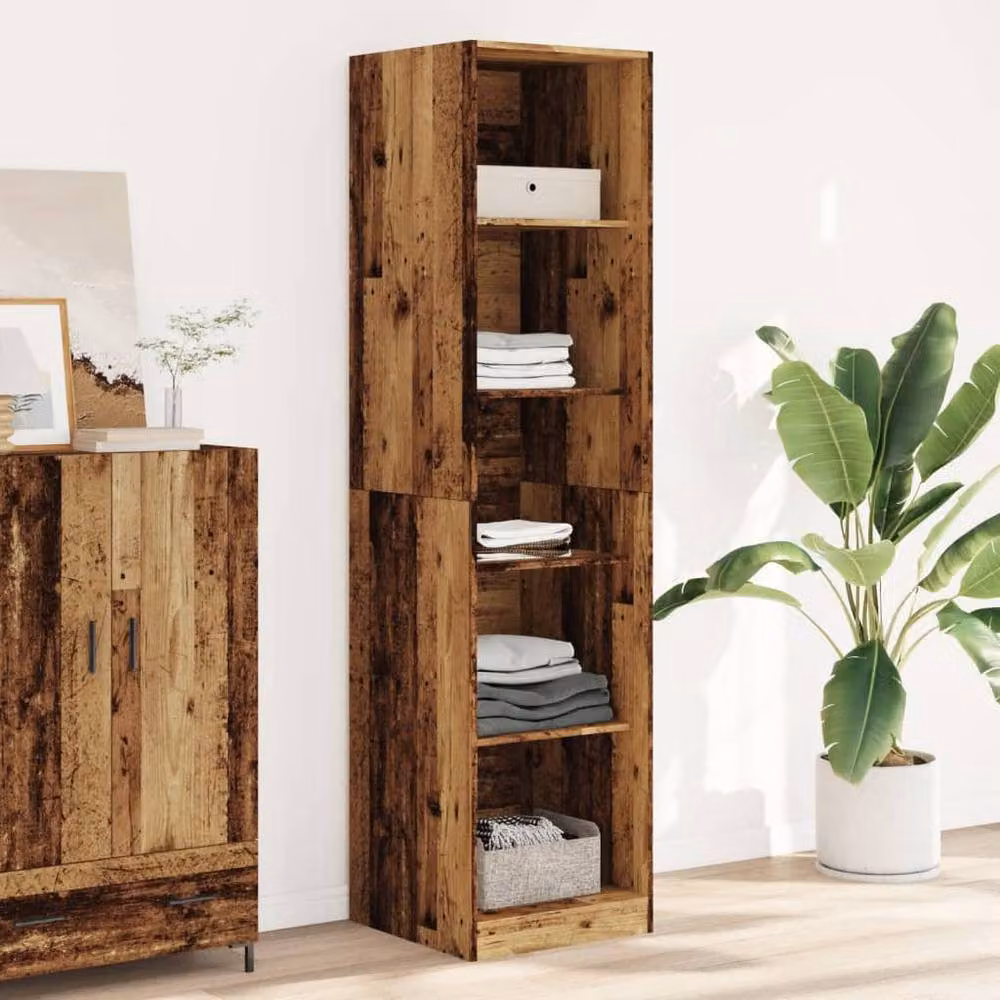 Berkfield Home Old Wood Wardrobe in Brown, W/D/H: 50 x 50 x 200 cm – 2