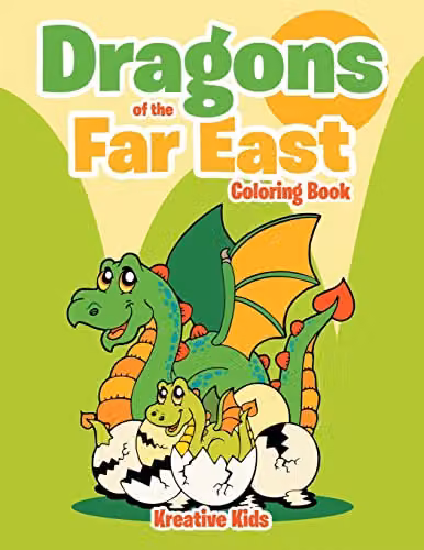 Kreative Kids Dragons of the Far East Colouring Book for Children, Multicolour, 27.94 x 21.59 cm