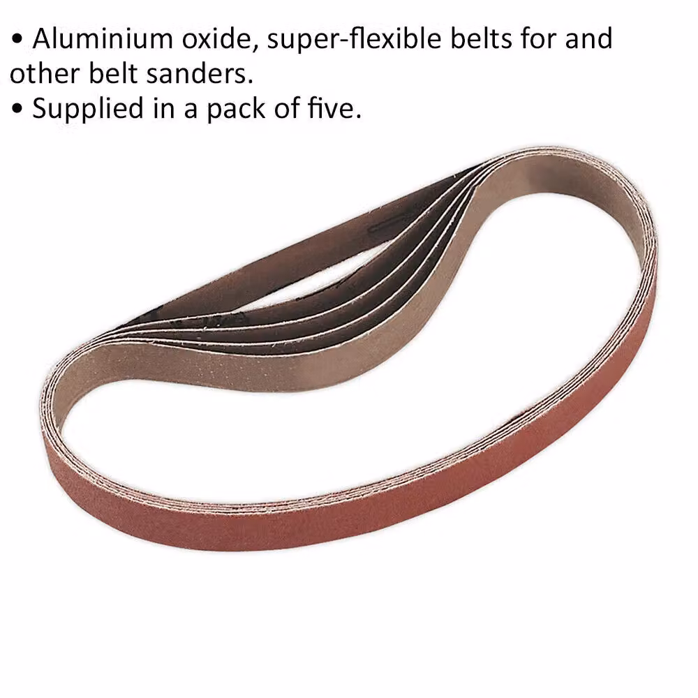 Loops 5 Pack 100 Grit Aluminium Oxide Slim Detail Sanding Belts, 20mm x 520mm, Brown/Multicolour – 2
