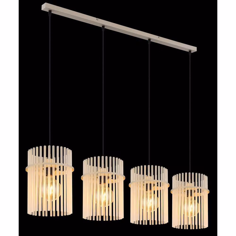 Globo Lighting Modern Bar Pendant Light in Beige with Glass Rods, Height: 140 cm – 4