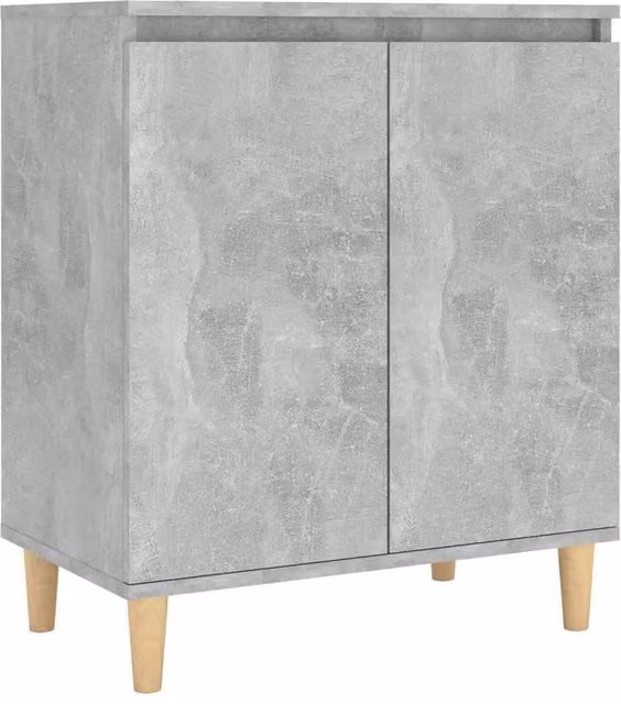 Berkfield Home Scandinavian Sideboard in Concrete Grey with Solid Wood Legs, W/D/H: 60 x 35 x 70 cm
