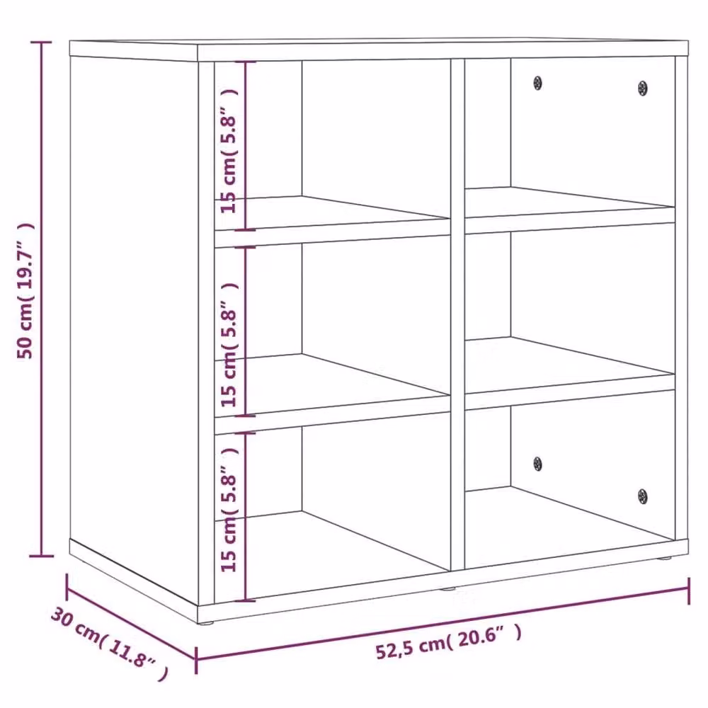 Berkfield Home Set of 2 Shoe Cabinets in Concrete Grey, W/D/H: 52.5 x 30 x 50 cm – 5