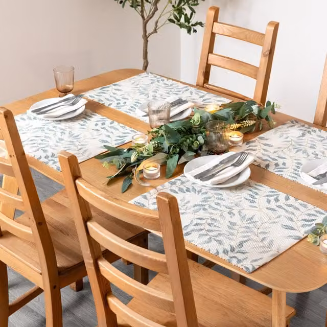 Vinea Set of 4 Floral Indoor and Outdoor Placemats in Green and Grey