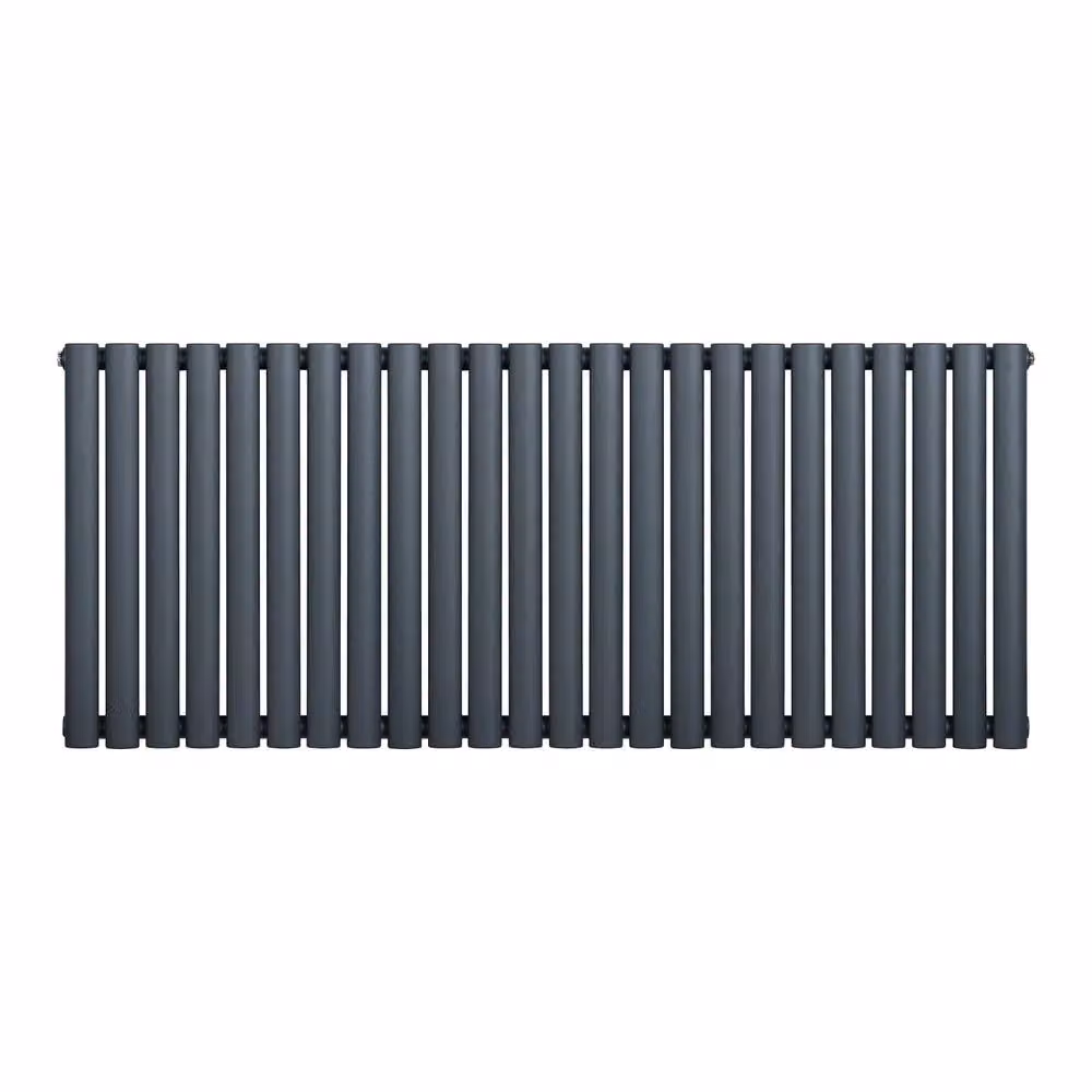 Monstershop Oval Single Column Steel Radiator in Anthracite Grey, H 144.0 cm x W 60.0 cm – 2