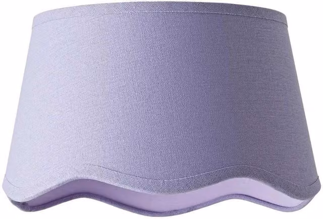 ValueLights Mabel Small Scallop Edge Linen Lamp Shade in Lilac, Diameter: 20 cm