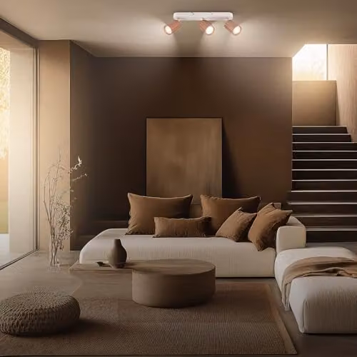 Briloner Modern Metal Spotbar Ceiling Light, Adjustable GU10 Spotlight in Brown – 3