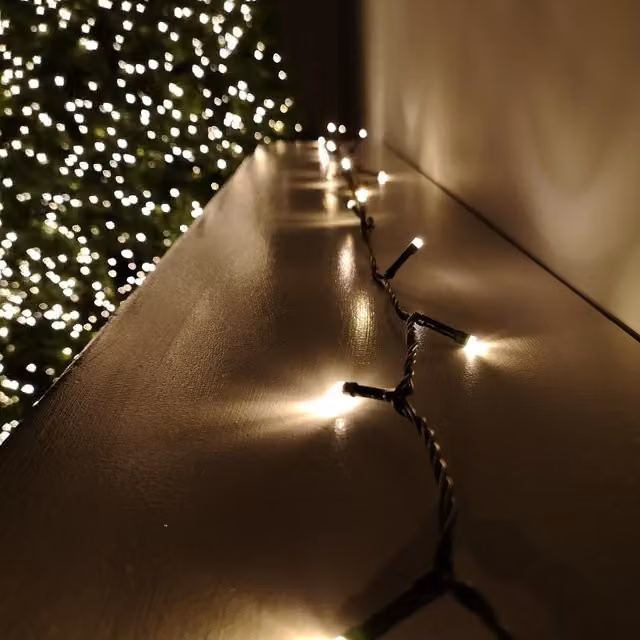 Samuel Alexander 200 LED Warm White Multi-Function Christmas String Lights with Timer, 16m, Beige