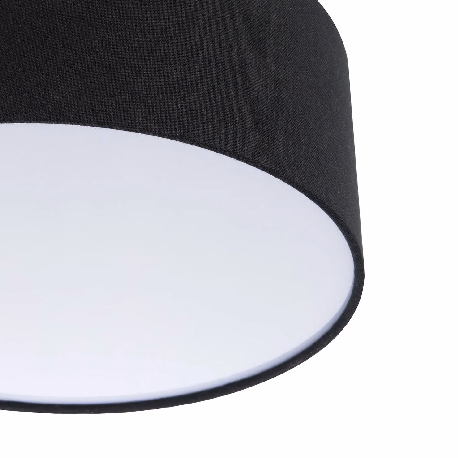 Happy Homewares Contemporary Textured Linen Fabric Semi Flush Ceiling Light in Black – 4