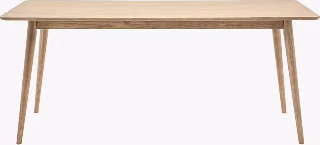 Perch & Parrow Nara Scandinavian Rectangular Dining Table in Oak with Grey and Beige Matt MDF Laminate Finish