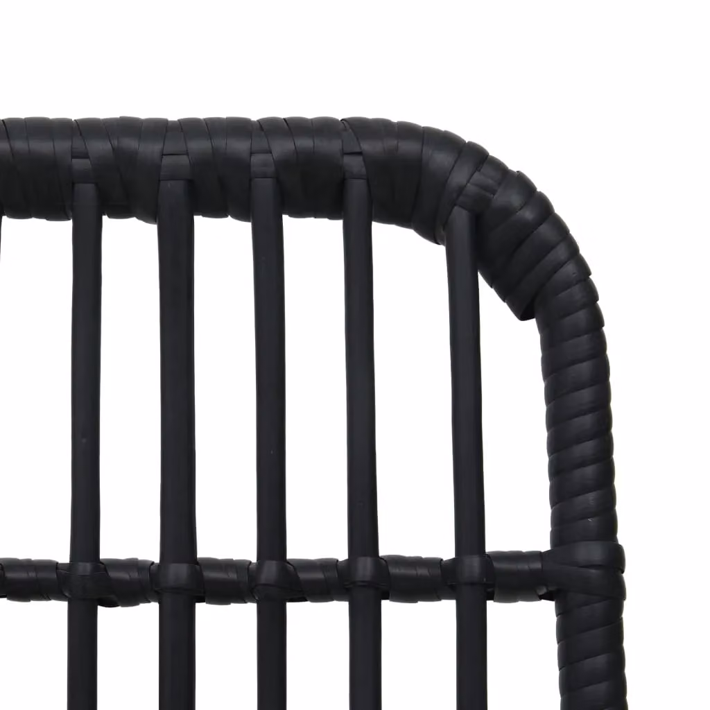 Berkfield Home Set of 2 Black Poly Rattan and Steel Garden Chairs – 4