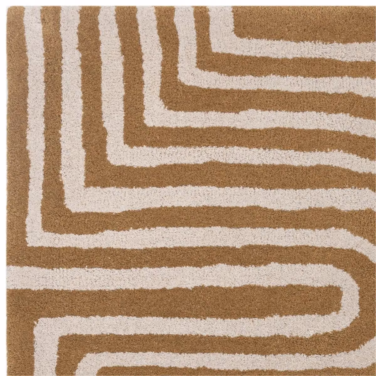 The Rug Shop UK Yellow Abstract Modern Hand Knotted Wool Area Rug W: 160 cm, D: 230 cm – 2