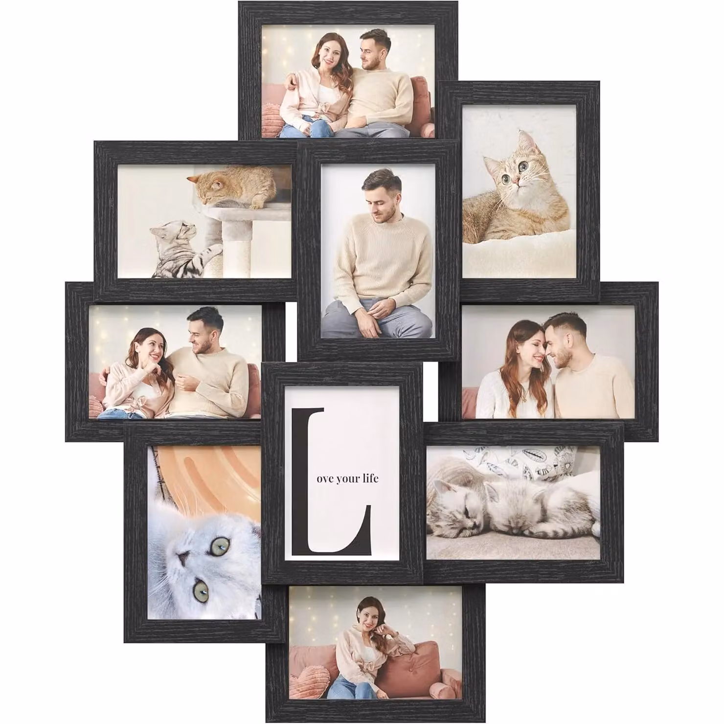 SONGMICS Wall Photo Gallery Display Set in Black, 10x15 cm – 5