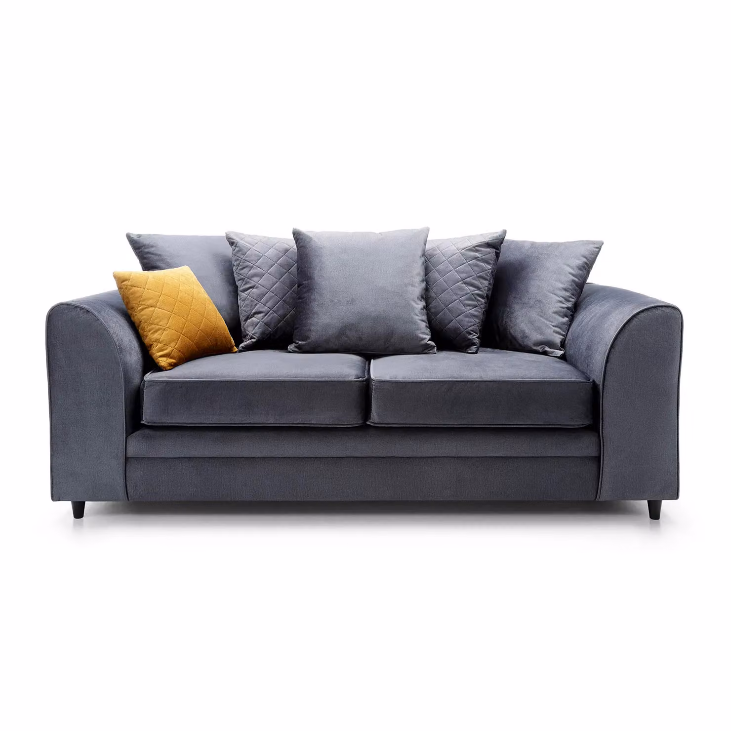 Abakus Direct Chicago 3 Seater Velvet Sofa in Grey, W/D/H: 180 x 89 x 78 cm – 2