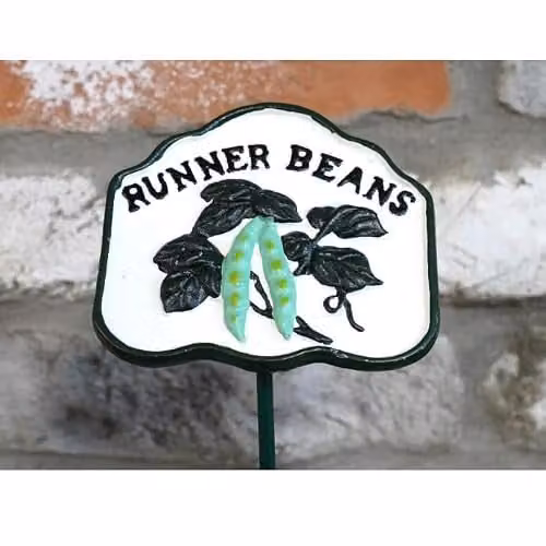 Gifts Direct 2 U Metal Runner Beans Vegetable Garden Stake Sign, Multicolour