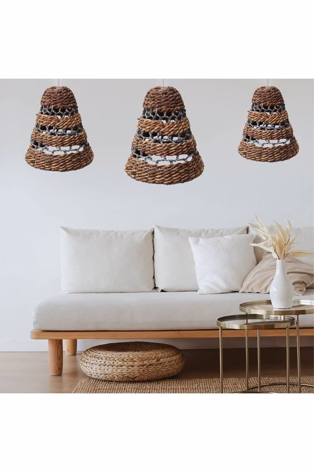KDMD Natural Banana Leaf Lamp Shades, Set of 3, Green and Brown – 2
