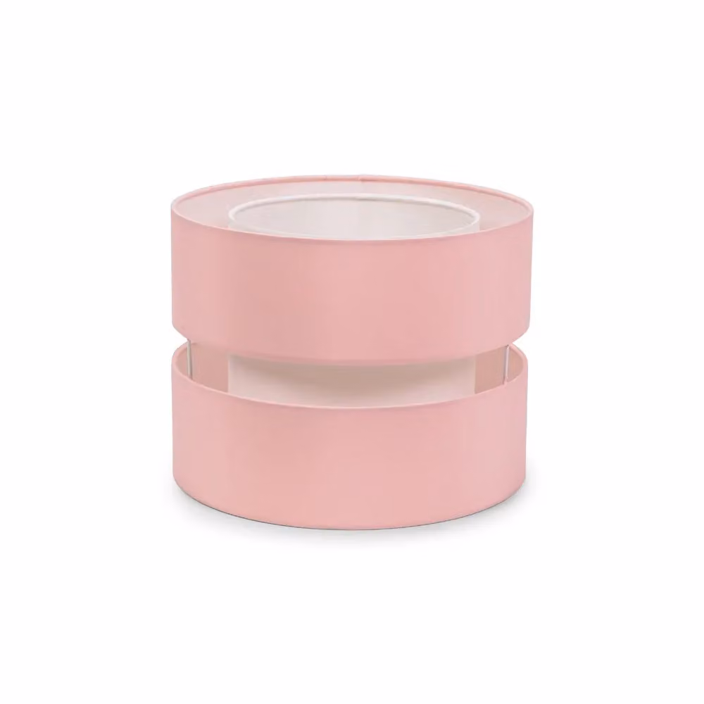 ValueLights Sophia Pair of Two Dusty Pink Fabric Drum Easy Fit Ceiling Light Lamp Shades, Diameter: 26 cm – 2