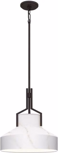 Quoizel Dome Pendant Light in Old Bronze and Brown with Cased Glass Shade, 2x E27