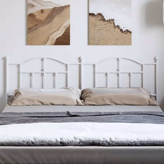 Berkfield Home Classic Metal Headboard in Matt White, Width: 193 cm
