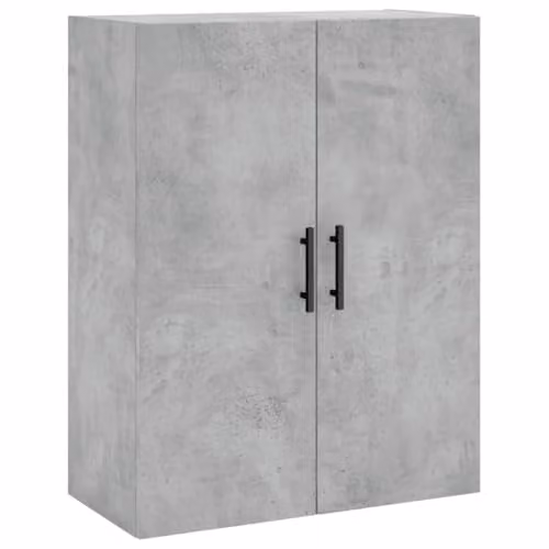 vidaXL Modern Wall Mounted Cabinet in Grey with Hinged Doors and Internal Shelves, W/D/H: 69.5 x 34 x 90 cm