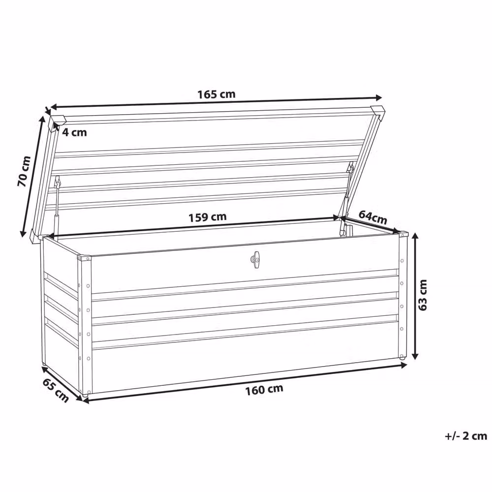 Wyld and Coco Blue Galvanised Steel Outdoor Storage Box W/D/H: 165 x 70 x 67 cm – 2