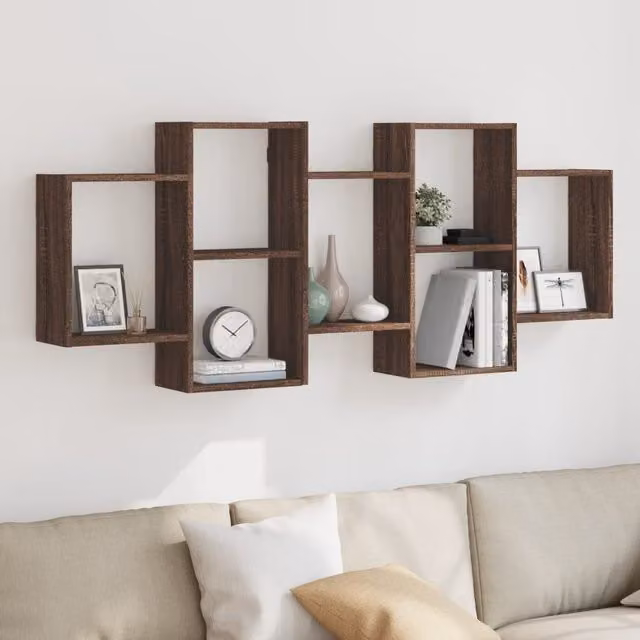 Berkfield Home Brown Oak Wall Shelf, W: 159 cm, D: 18 cm, H: 65 cm – 1