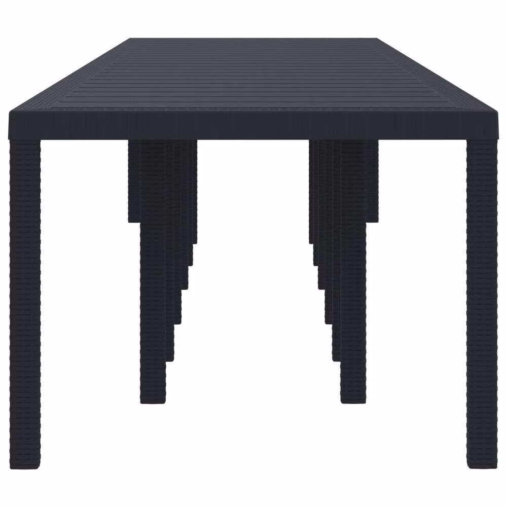 Berkfield Home Extendable Rectangular Garden Table in Anthracite Poly Rattan, W: 400 cm, D: 100 cm, H: 73 cm – 4