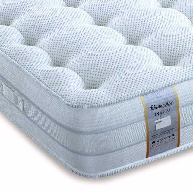 Bedmaster Indigo 2000 Hybrid Pocket Sprung Cool Foam Mattress in White, W/D/H: 90 x 200 cm
