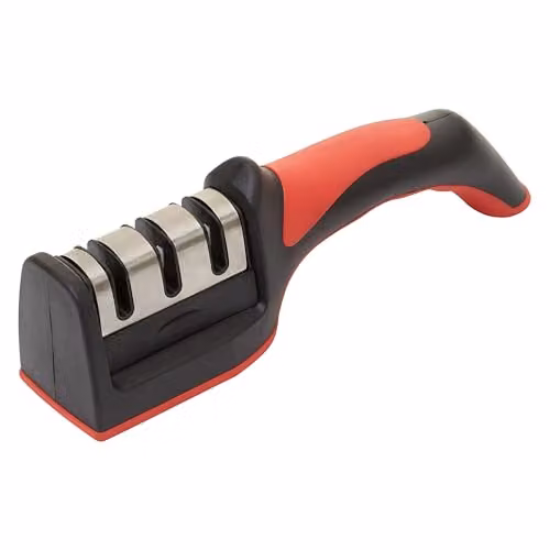 Premier Housewares Manual 3-Slot Knife Sharpener in Red and Black – 1