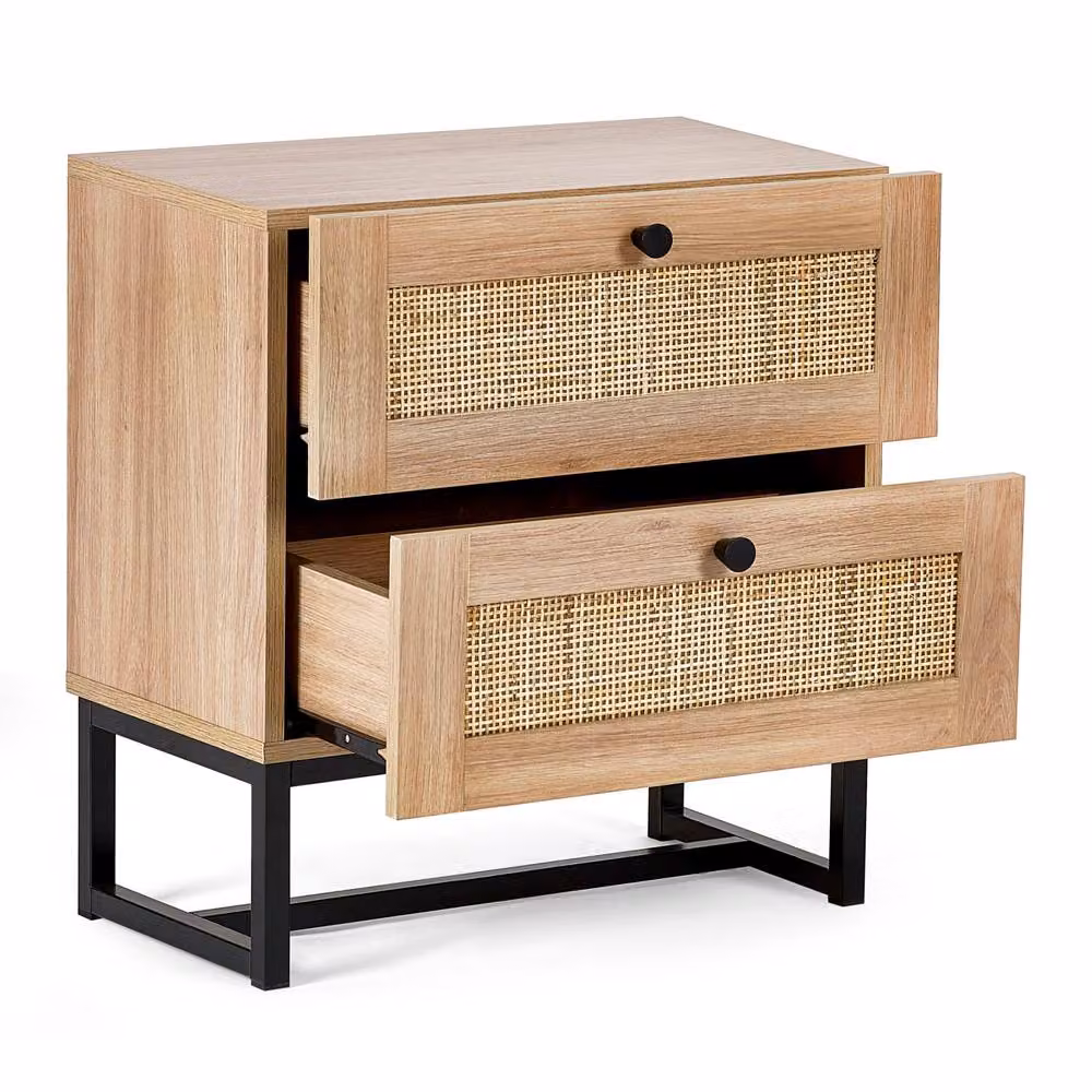 Cheshire Premium Trelawny 2 Drawer Oak Bedside Unit in Brown – 2