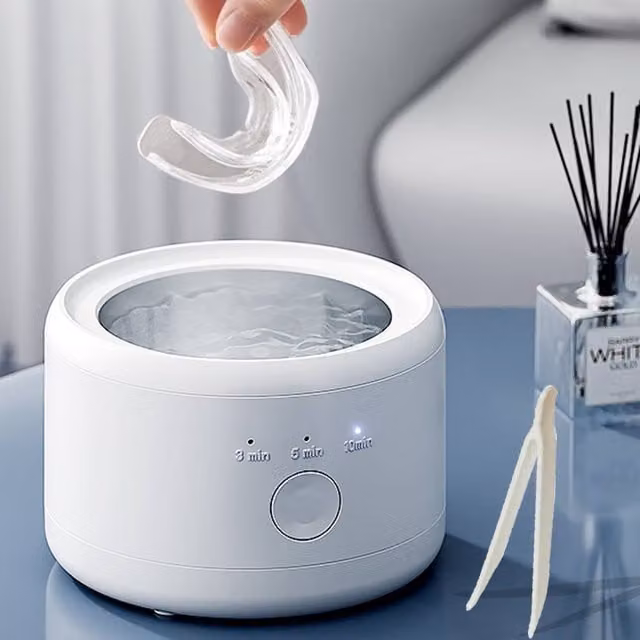 Hinsinc Portable 45KHz Ultrasonic Jewelry Cleaner in White – 1