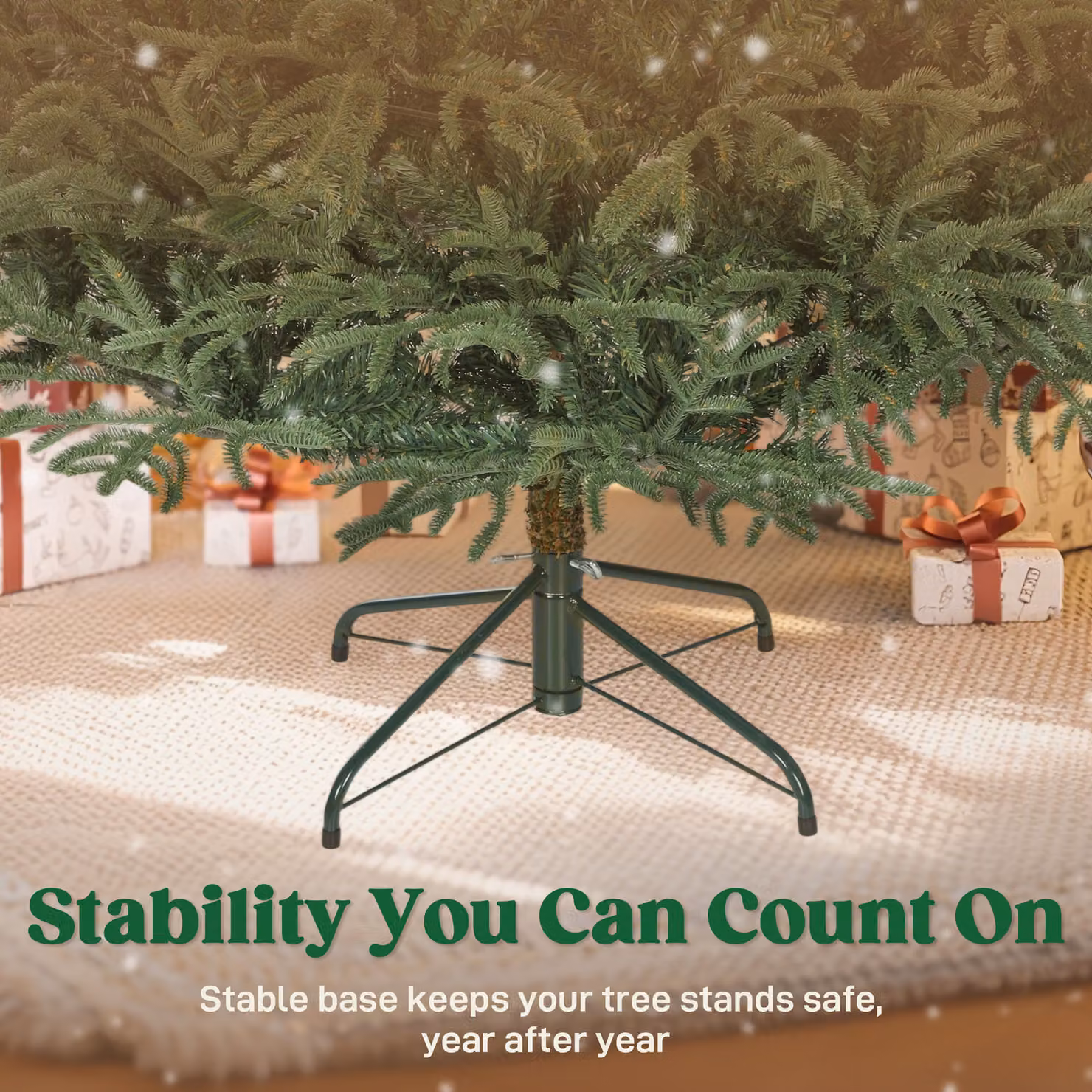 HOMCOM 7 ft Green Spruce Christmas Tree with Realistic Dense Tips – 8