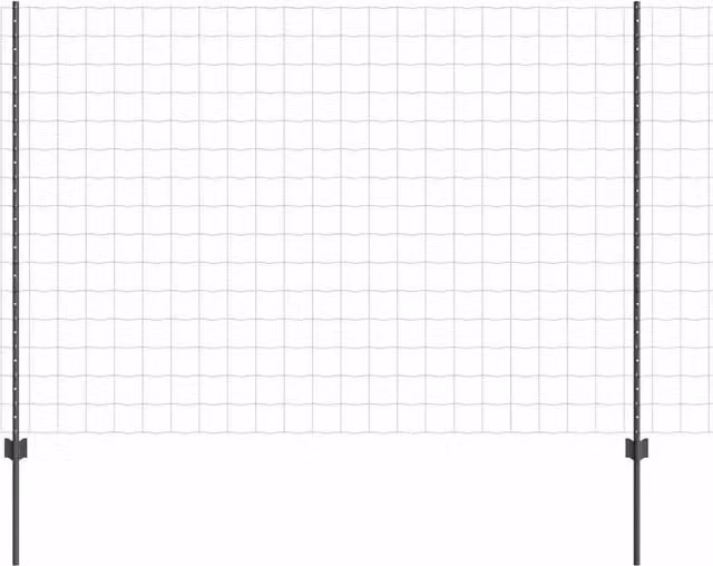 Berkfield Home Euro Fence Steel U-Profile with 10 U-Posts, Grey, W: 10 m, H: 1.6 m – 1