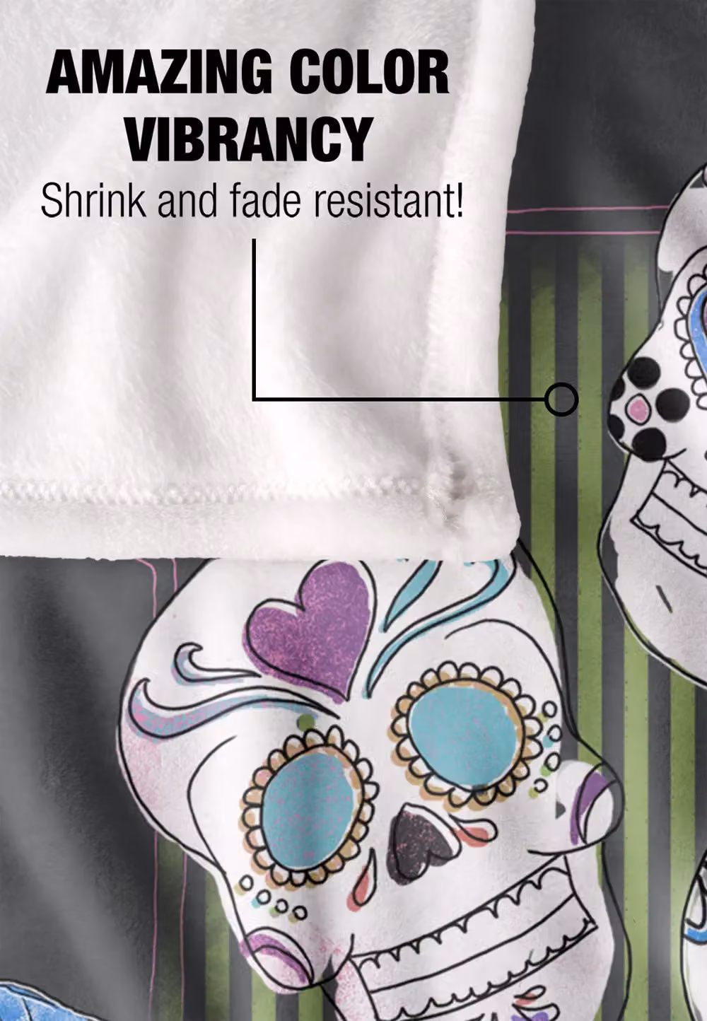 LOGOVISION Harry Potter Honeydukes Sugar Skulls Super Soft Fleece Throw Blanket, Multicolour, W/D/H: 152 x 127 x 1 cm – 4