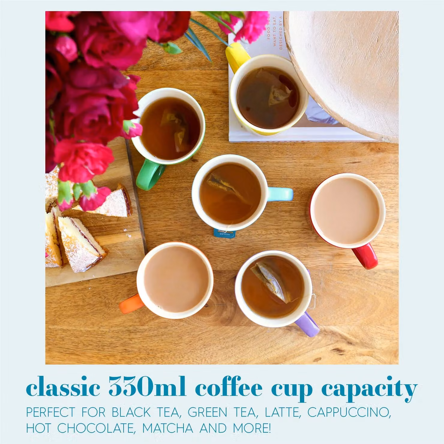 Argon Tableware Blue Ombre New Bone China Coffee Mugs, 330ml, Pack of 2 – 5