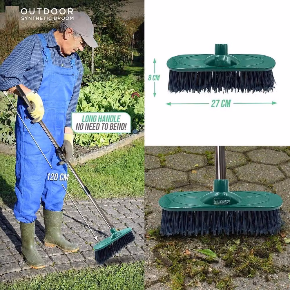Havendro Heavy Duty Outdoor Garden Broom Stiff Sweeping Brush in Green – 2