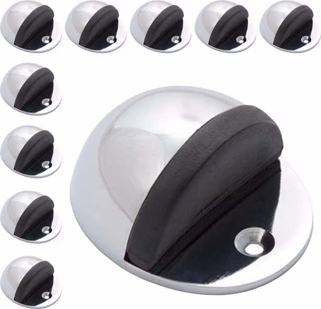 Betley Butterfly Polished Chrome Metal Floor Mounted Door Stop, Pack of 10