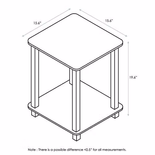 Furinno SIMPLISTIC Set of 2 Two-Tier Side Tables in Dark Walnut – 3
