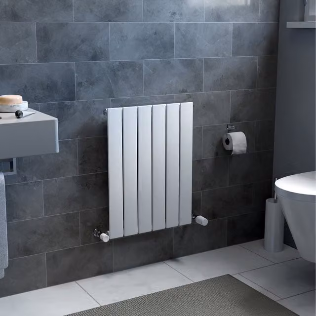 Agadon Panio 600 Vertical Designer Steel Radiator in White, W: 45 cm, D: 45 cm, H: 45 cm