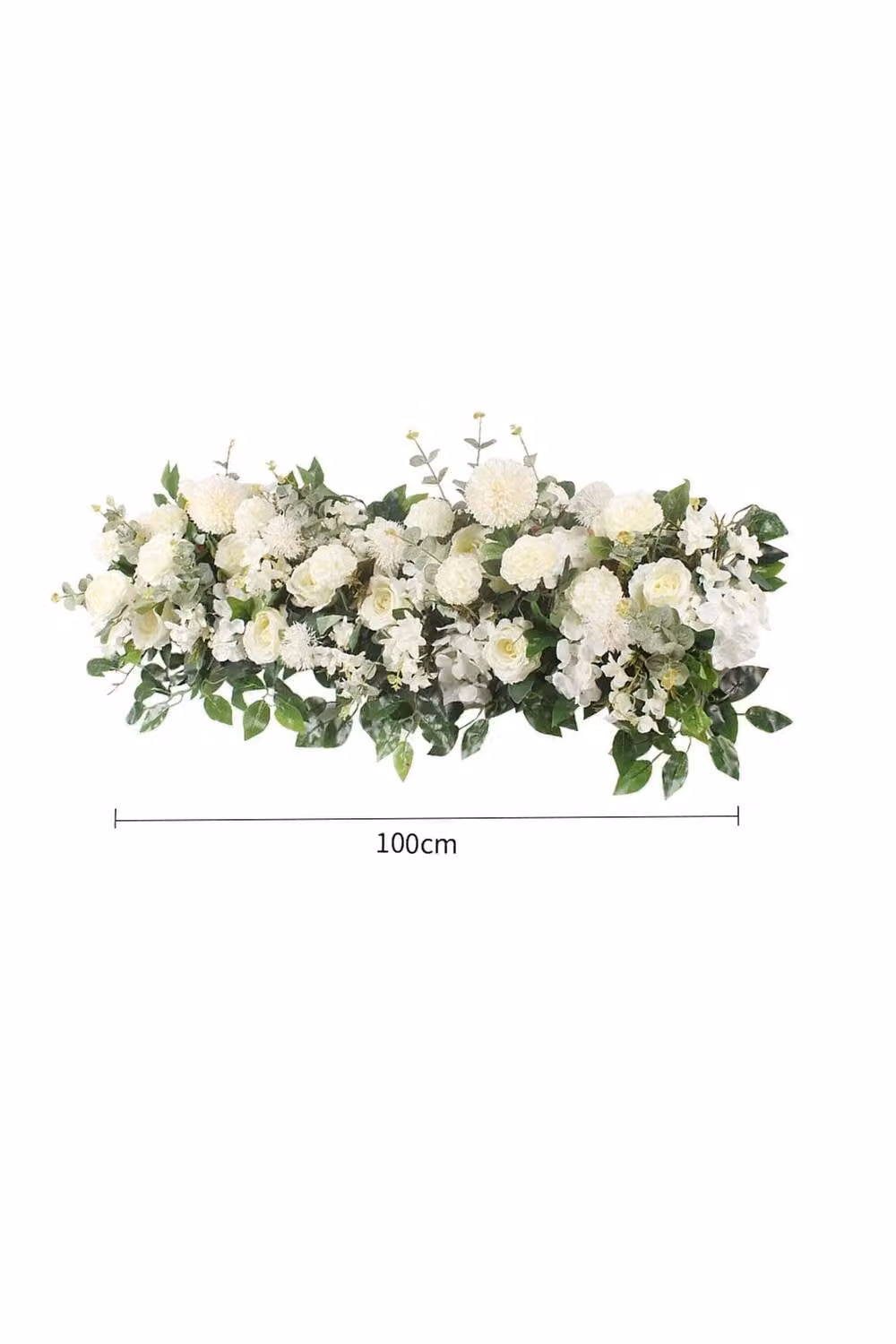 Garden Sanctuary White and Green Rose Floral Row for Wedding and Party Decor – 3
